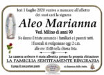 ANNUNCIO di ALEO MARIANNA VED. MILINO