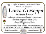 ANNUNCIO di LANZA GIUSEPPA VED. MESSINA